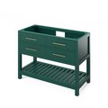 Jeffrey Alexander 48" Forest Green Wavecrest Vanity, Calacatta Vienna Quartz Vanity Top, undermount rectangle bowl VKITWAV48GNCQR